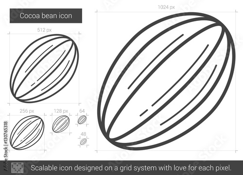 Cocoa bean line icon.