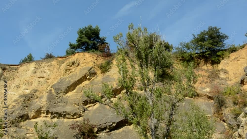 A sandy slope on a sunny day - view from below A sandy slope on a sunny day - view from below