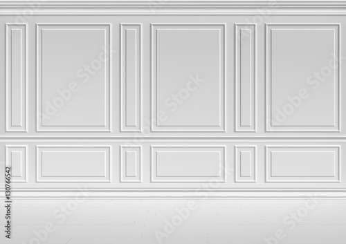 Fototapeta Naklejka Na Ścianę i Meble -  White wall in classic style room