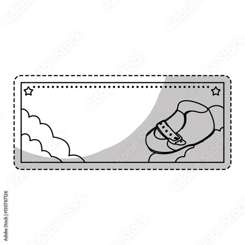card with baby shoe icon over white background. vector illustraiton