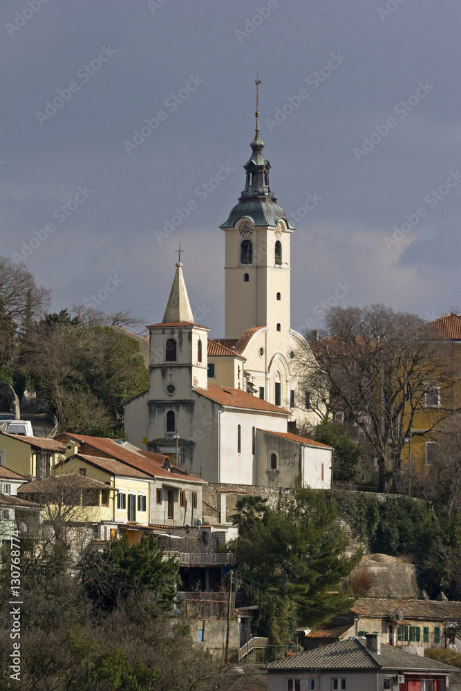 Church of Our Lady of Trsat and church of St George, town Rijeka, Croatia