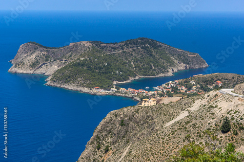 Assos village and beautiful sea bay, Kefalonia, Ionian islands, Greece