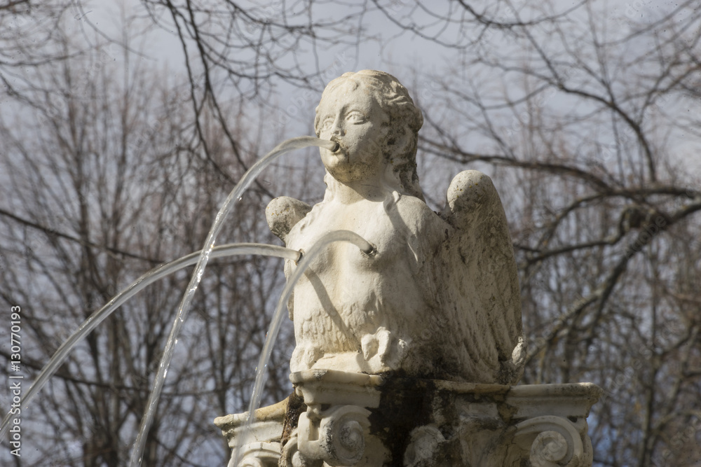 Fountains and gardens of the palace of Aranjuez in Madrid, Spain