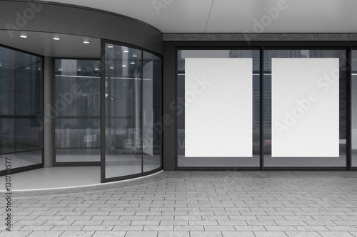 Fototapeta Naklejka Na Ścianę i Meble -  Glass doors of corporate building
