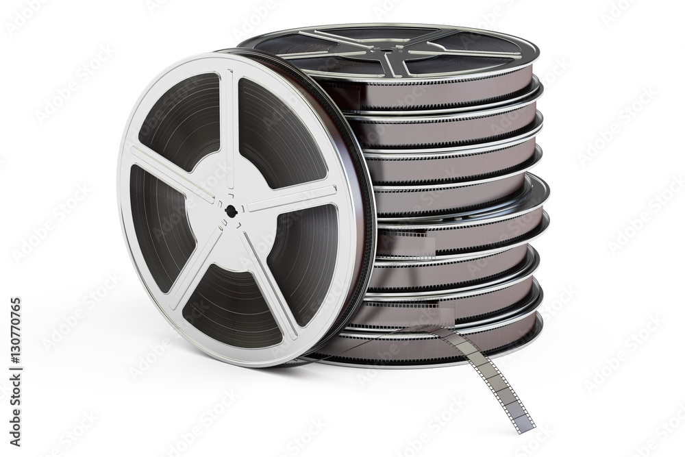 Obraz premium Set of film reels, 3D rendering
