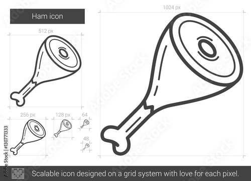 Ham line icon.