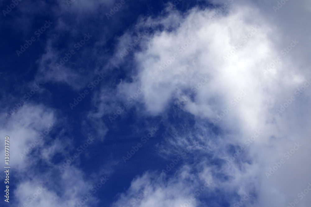 Blue sky with sunlight clouds in evening Blue sky with sunlight clouds in evening