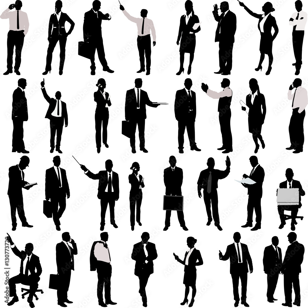 Fototapeta premium Business People Silhouette Collection - vector