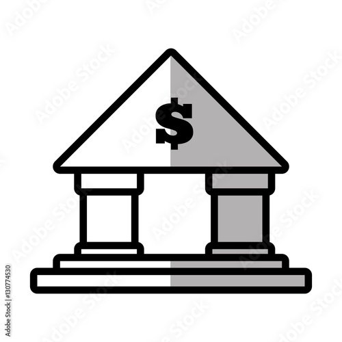 building bank money finance shadow vector illustration eps 10