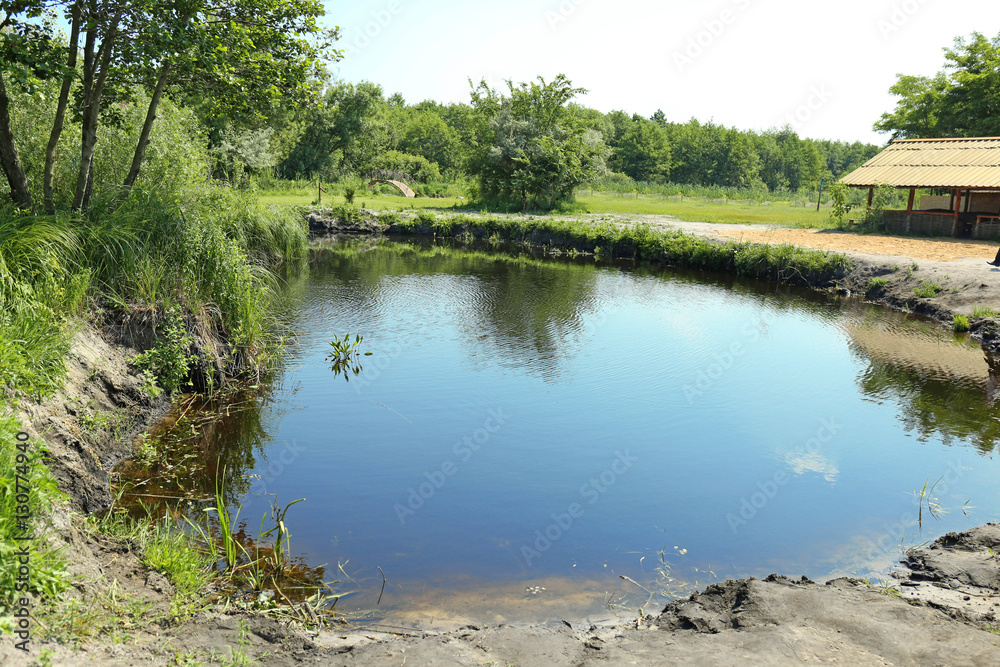 Spring landscape with lake and trees Spring landscape with lake and trees