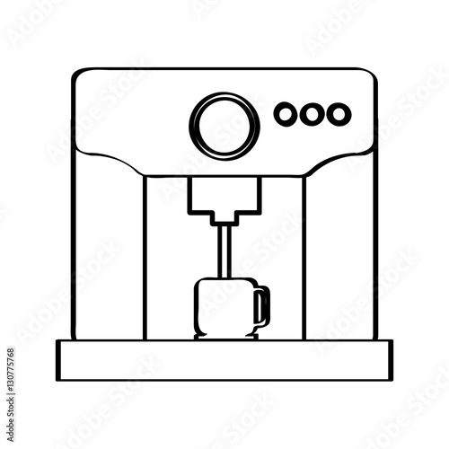 Fototapeta Naklejka Na Ścianę i Meble -  Coffee machine icon. Drink breakfast beverage and restaurant theme. Isolated design. Vector illustration