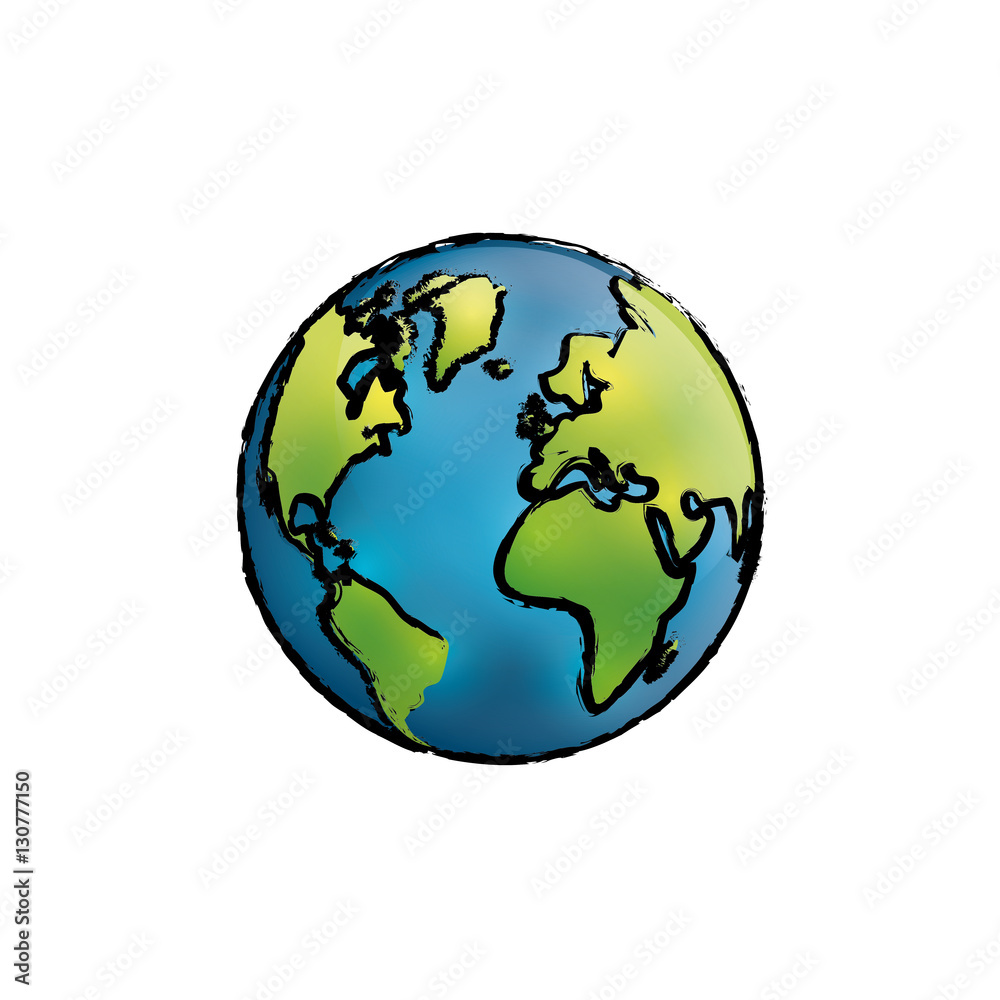 World earth map Design Vector illustration, white background