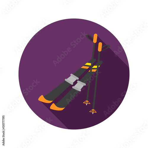 Skier color icon. Flat design for web and mobile © LynxVector
