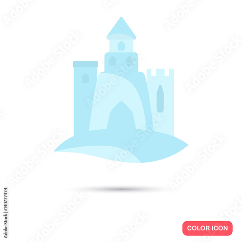 Ice castle color icon. Flat design for web and mobile