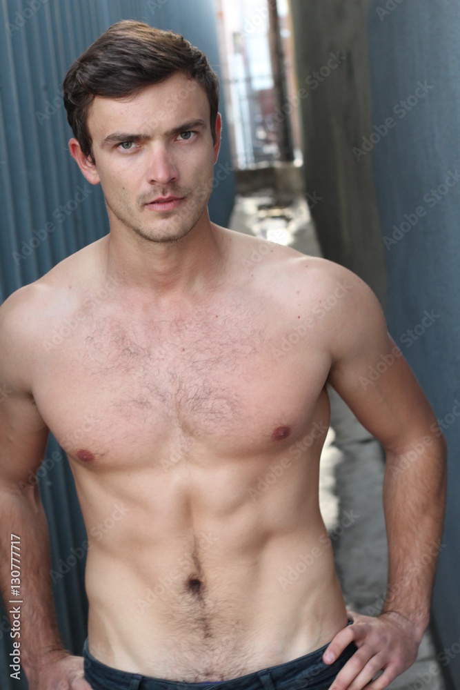 Portrait of a strong male model - Stock image Portrait of a strong male model - Stock image