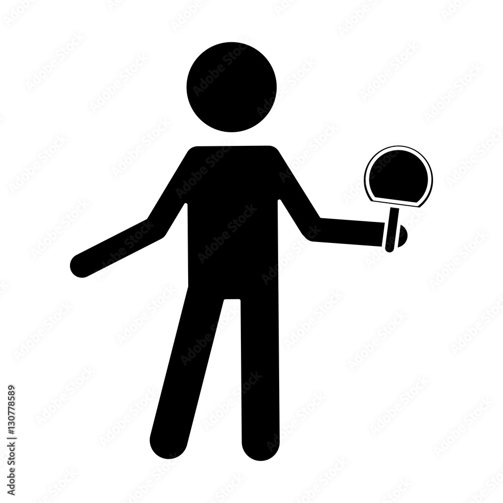 silhouette character ping-pong player with racket ball vector illustration eps 10 silhouette character ping-pong player with racket ball vector illustration eps 10