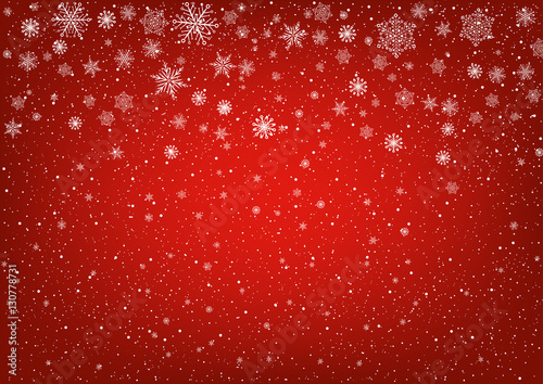 snowflakes on a red background