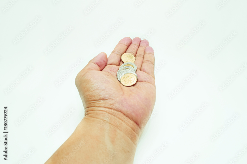Coins in hand Coins in hand