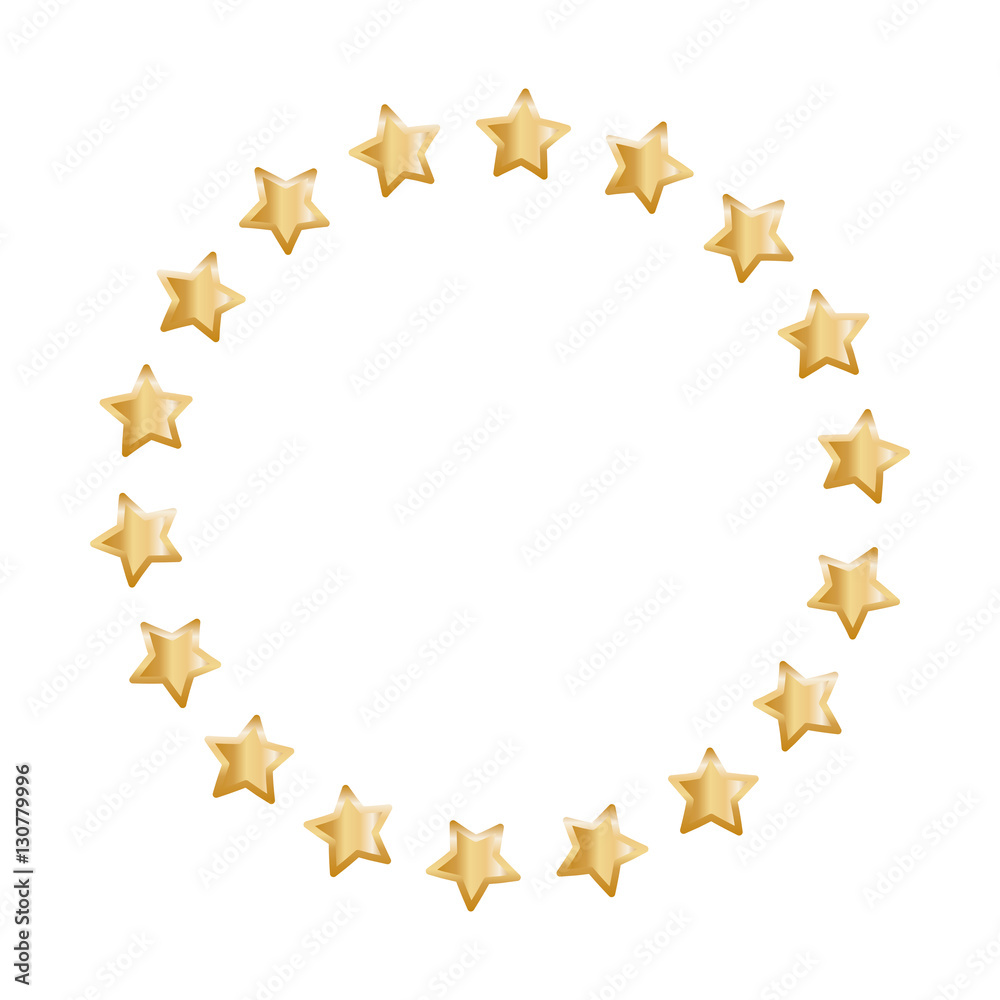 Golden stars in circle icon vector illustration graphic design Golden stars in circle icon vector illustration graphic design