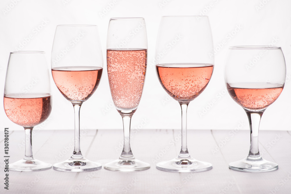 Pink Wine on Glass Pink Wine on Glass