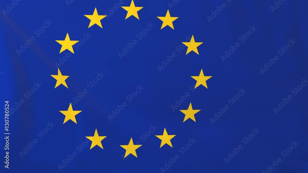 Flag of EU. Rendered using official design and colors. Seamless loop. Flag of EU. Rendered using official design and colors. Seamless loop.