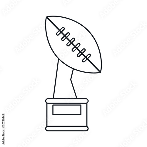 trophy winner ball shape american football outline vector illustration eps 10