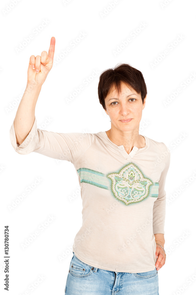 Beautiful woman doing different expressions in different sets of clothes: want to speak Beautiful woman doing different expressions in different sets of clothes: want to speak