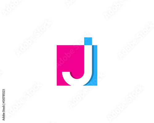 Letter J Square Negative Logo Design Template Element