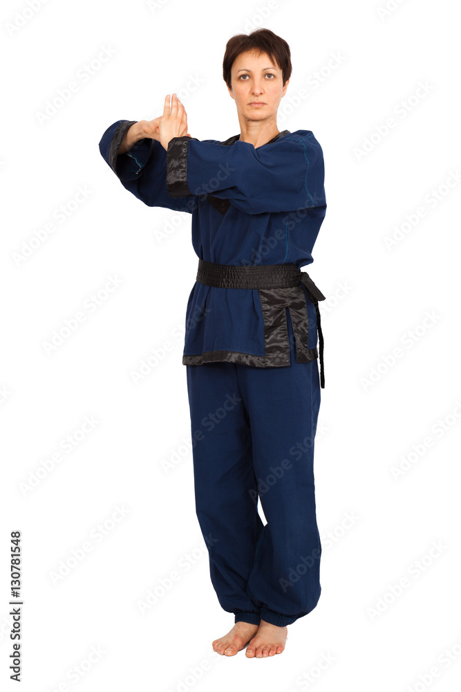 Beautiful woman doing different expressions in different sets of clothes: fighting Beautiful woman doing different expressions in different sets of clothes: fighting