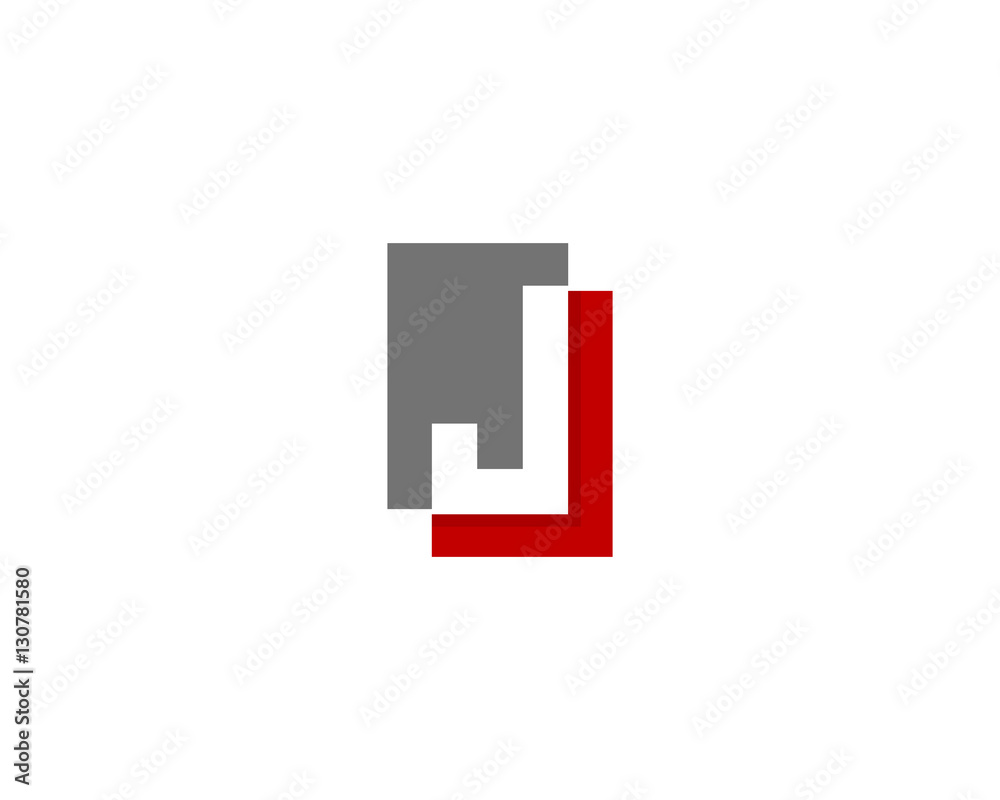 Obraz premium Letter J Negative Space Logo Design Template Element