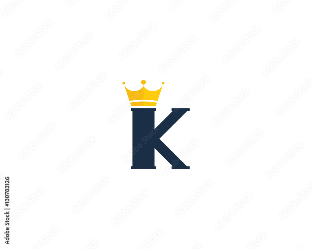 Letter K King Crown Logo Design Element Stock Vector | Adobe Stock
