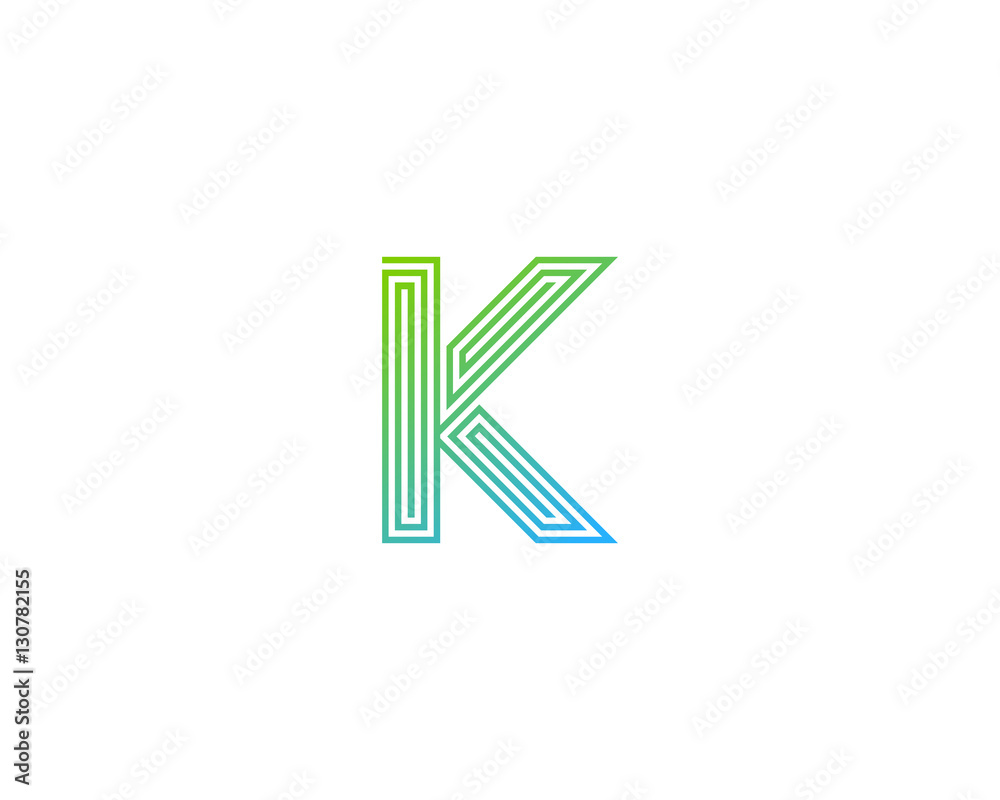 Letter K Line Maze Logo Design Element Letter K Line Maze Logo Design Element