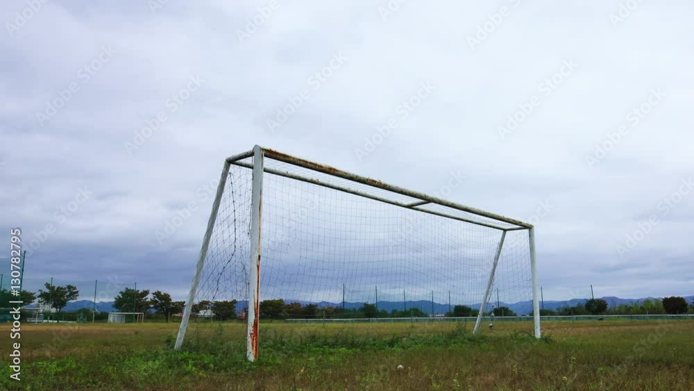 Time lapse view of Soccer Goalposts at ground in South Korea Time lapse view of Soccer Goalposts at ground in South Korea
