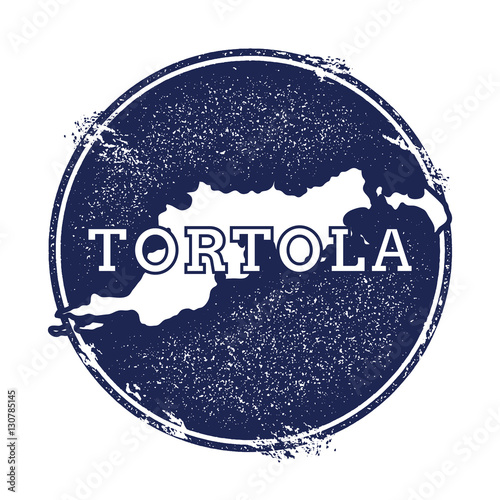 Tortola vector map. Grunge rubber stamp with the name and map of island, vector illustration. Can be used as insignia, logotype, label, sticker or badge.