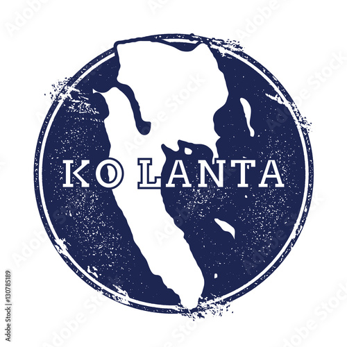 Ko Lanta vector map. Grunge rubber stamp with the name and map of island, vector illustration. Can be used as insignia, logotype, label, sticker or badge. photo