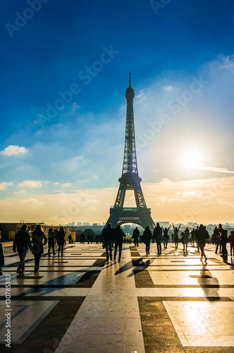 Eiffel Tower Sunrise Trocadero in Paris, France © YukselSelvi