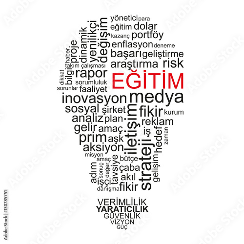 Education word on light bulb shape - Turkish