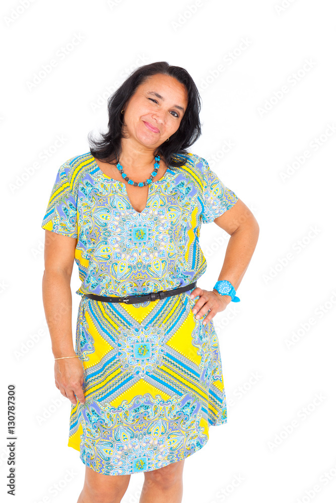Beautiful woman doing different expressions in different sets of clothes: wink Beautiful woman doing different expressions in different sets of clothes: wink