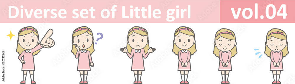 Diverse set of little girl , EPS10 vector format vol.04 Diverse set of little girl , EPS10 vector format vol.04