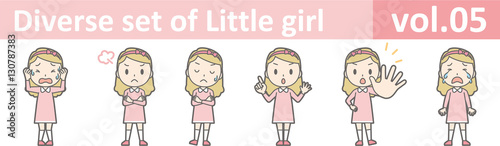 Diverse set of little girl , EPS10 vector format vol.05
