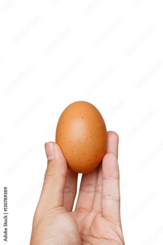 Hand With Egg Isolated On White Background Hand With Egg Isolated On White Background