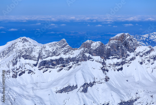 View from Mt. Titlis in the Swiss Alps in winter © photogearch