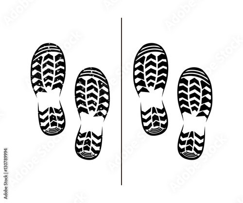 Trail Shoes Foot Print Footprint Footstep Silhouette Vector Illustrator