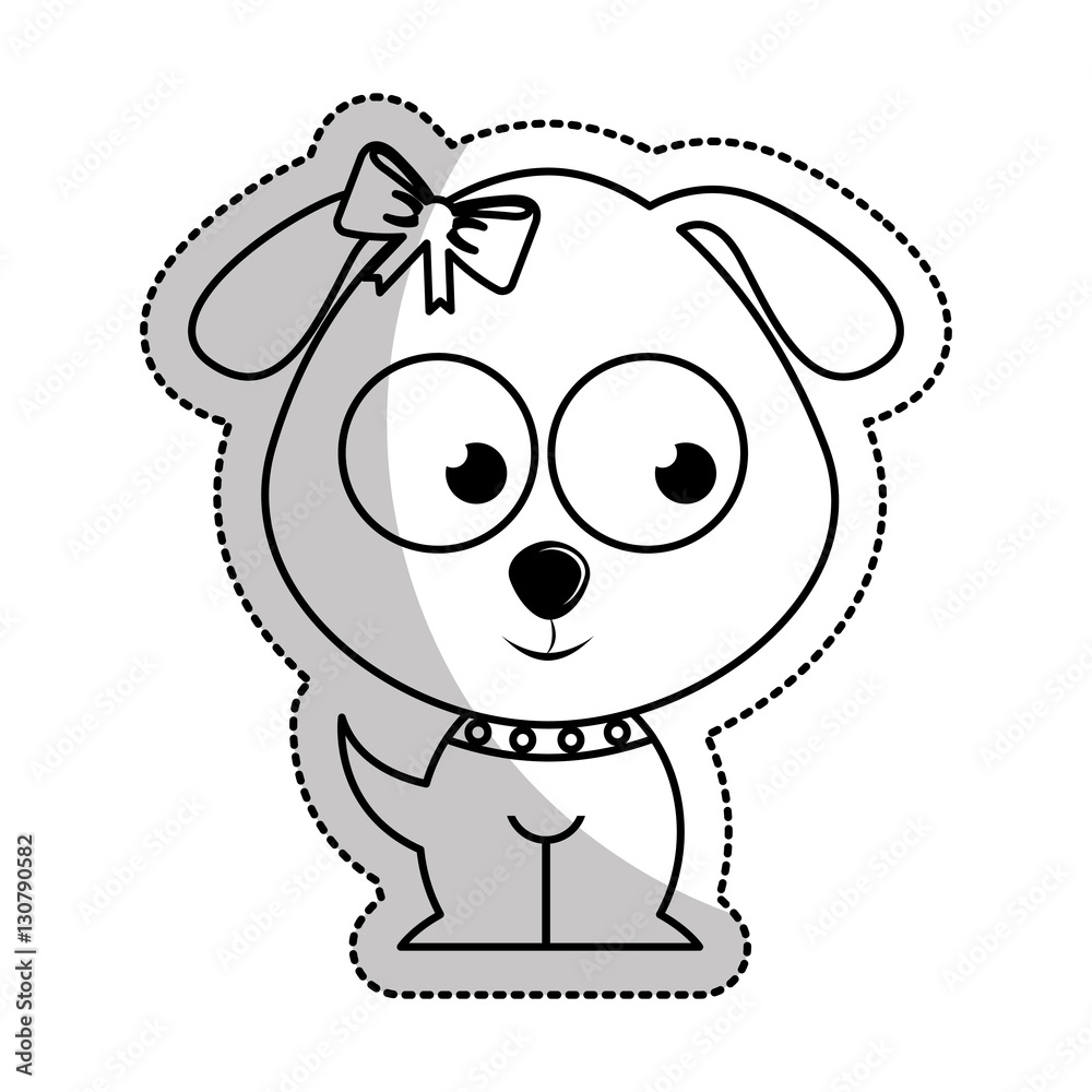 Fototapeta ładny pies przetargu na białym tle ikona wektor ilustracja projekt