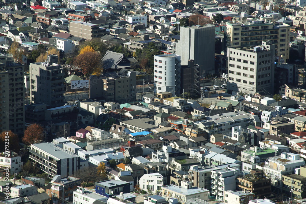 Fototapeta premium aerial view of Shinjuku district modern architecture,Tokyo, Japan