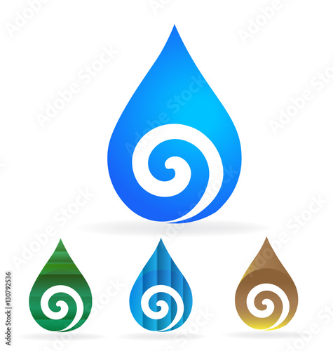 Water drop logo set  icon vector design