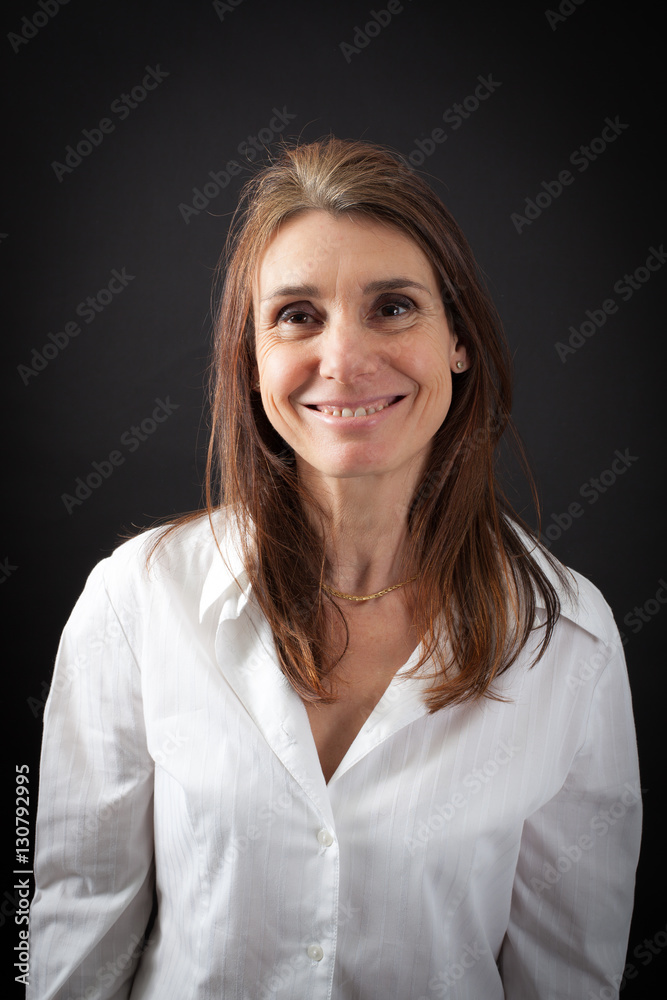 Beautiful woman doing different expressions in different sets of clothes: smile Beautiful woman doing different expressions in different sets of clothes: smile