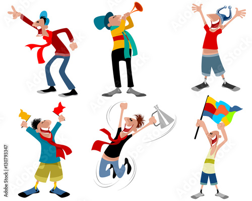 Six football fans