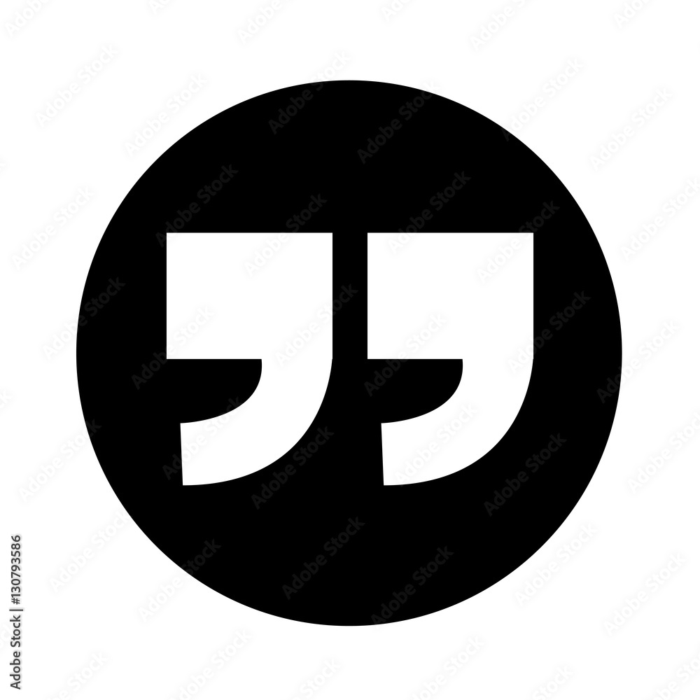 Quotation mark symbol Icon illustration design