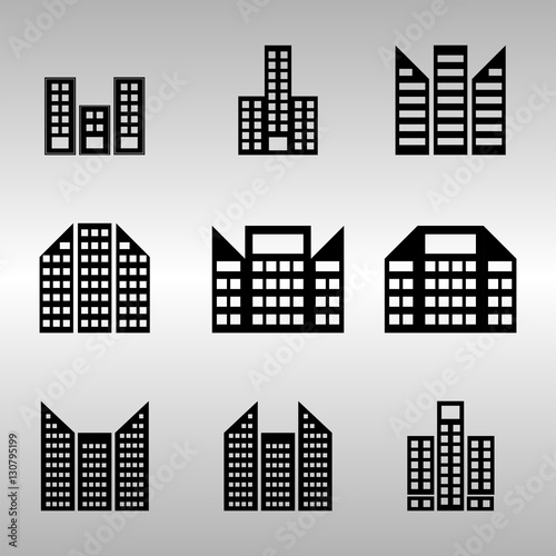several of building icons set vector Illustration EPS10